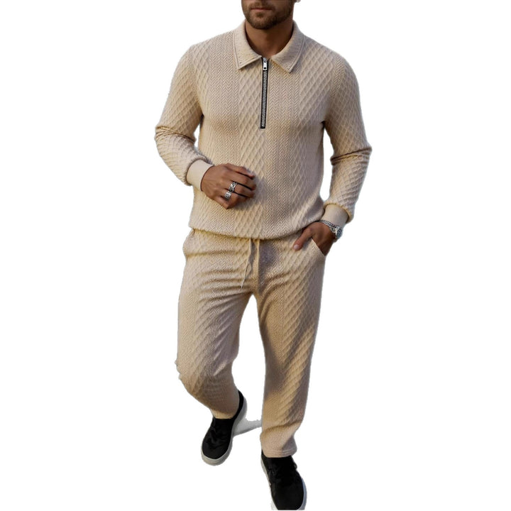 Herren Elegantes Strickanzug aus atmungsaktivem Material mit Stehkragen Drune