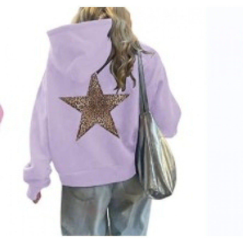 Damen Kapuzenpullover mit glitzerndem Sternmotiv Drune