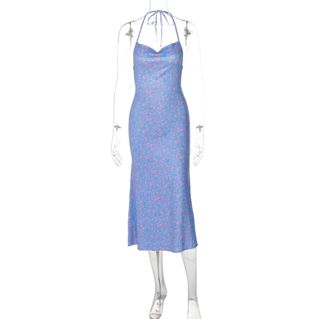 Damen Maxikleid mit eleganter Schnürung und floralem Muster Drune