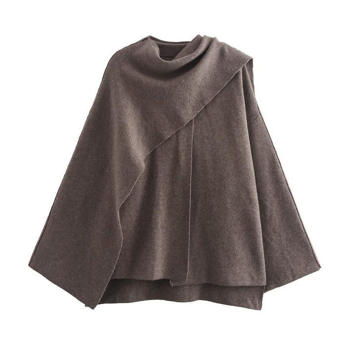 Damen modischer Umhangpullover aus weichem Material Drune