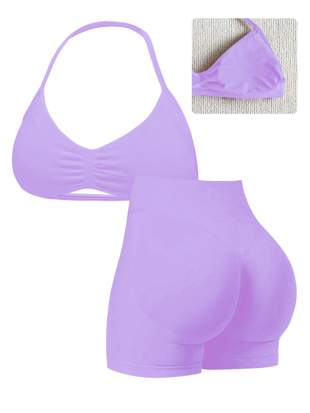 Damen Sportlicher Bikini mit gepolstertem Oberteil und hoher Taille Drune