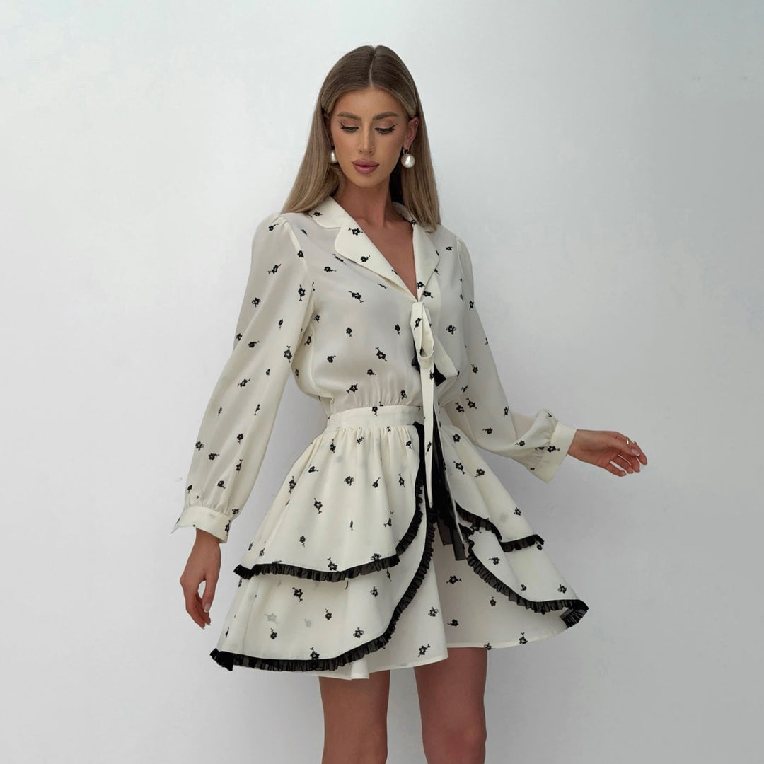 Damen Blusenkleid mit Rüschen Drune