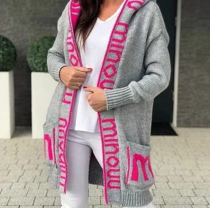 Damen gemütlicher Hooded Cardigan Drune