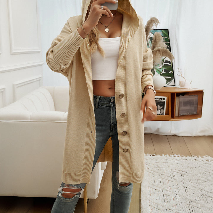 Damen Hoodie-Kardigan mit Knopfdetail und lässigem Schnitt Drune