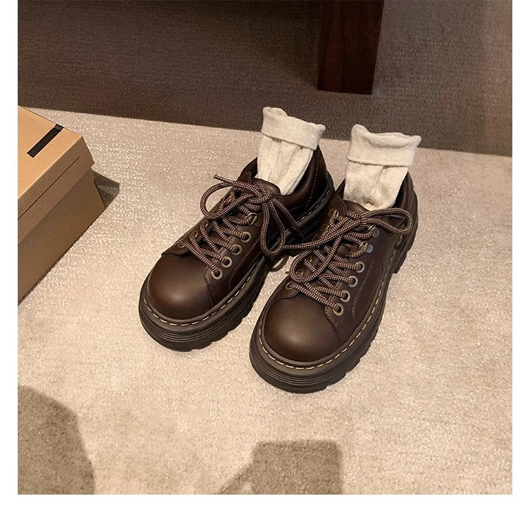 Damen Chunky Schnürschuhe mit rutschfester Profilsohle und stilvollem Design Drune