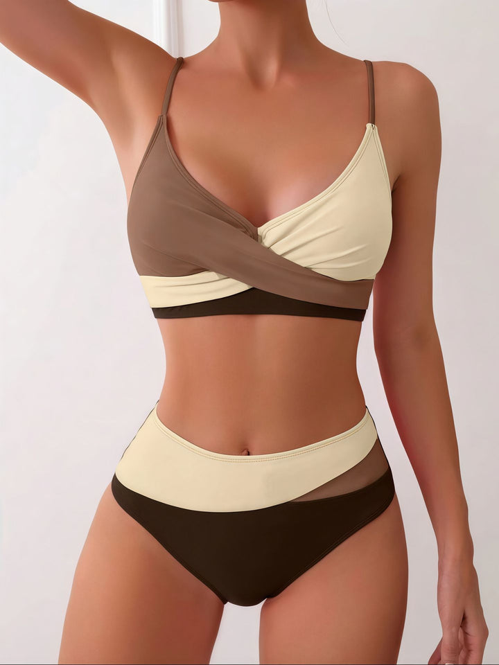 Damen Bikini-Set mit modischem Wickeldesign und hohem Taillenslip Drune