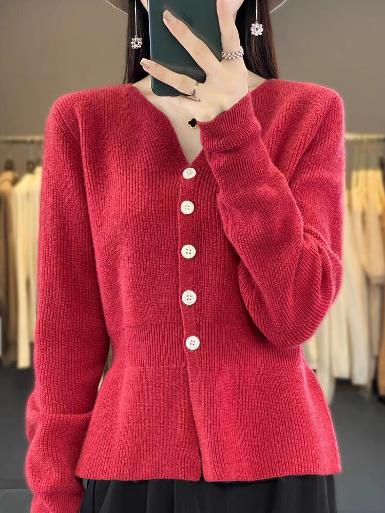 Damen edler Strickcardigan mit strukturiertem Design Drune