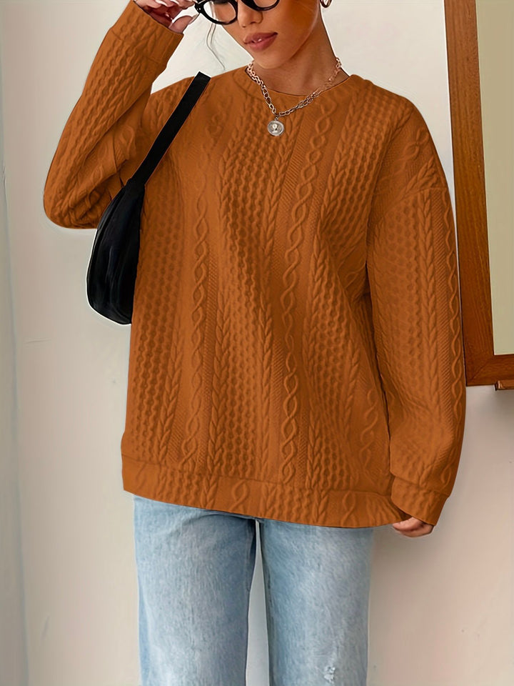 Damen Strickpullover mit strukturierter Optik und lässiger Passform Drune