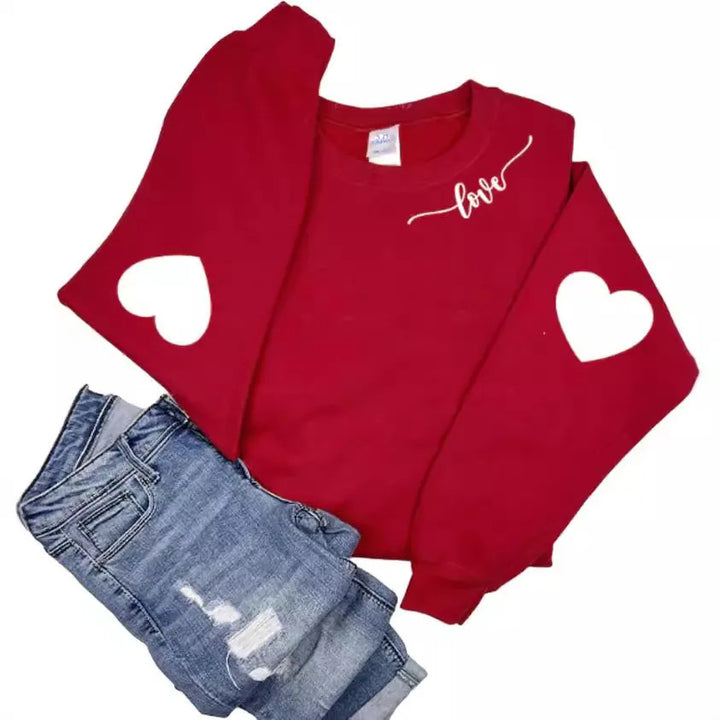 Damen Sweatshirt mit Herzen-Design und lässigem Schnitt Drune