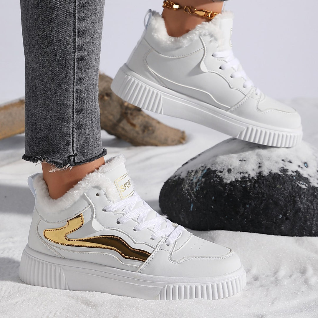 Damen Hochschnitt Sneakers mit warmem Fleecefutter und rutschfester Sohle Drune