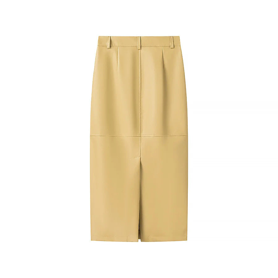 Damen elegante Kunstledermantel Drune