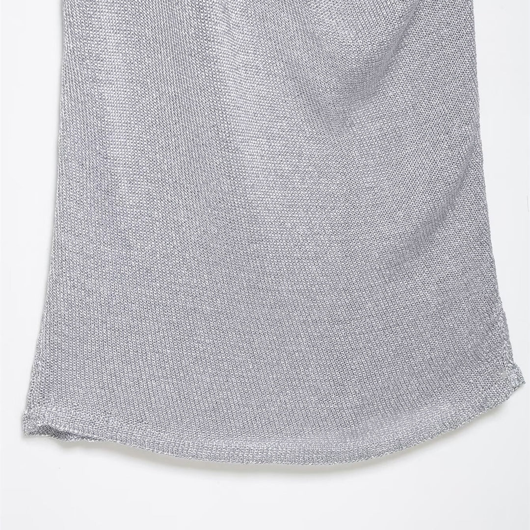 Damen Haltertop mit elegantem Wasserfallausschnitt und figurumspielendem Schnitt Drune