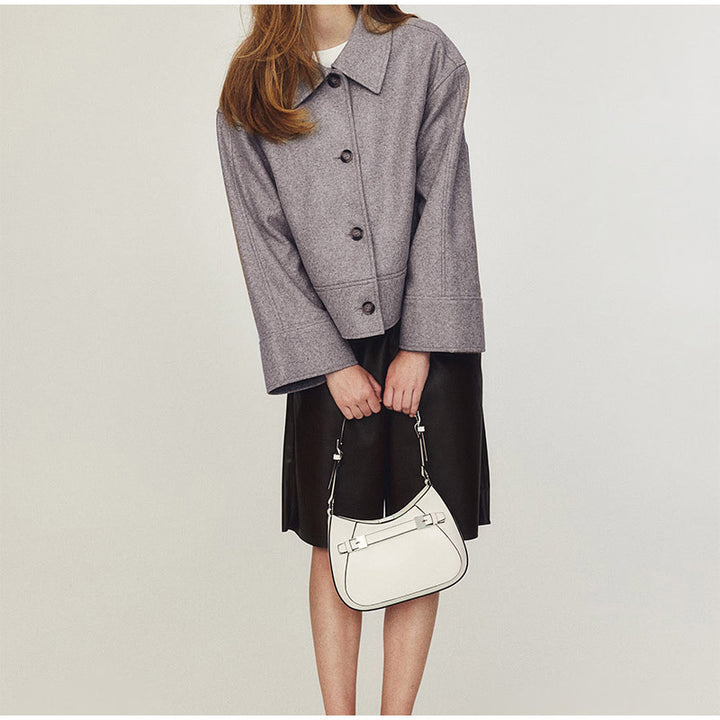Damen modische Oversized Jacke mit innovativem Kragen Drune