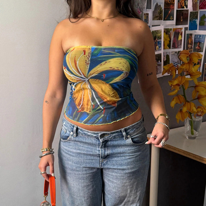 Damen Halstuch mit farbenfrohem Blumenmotiv und weichem Material Drune