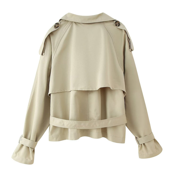 Damen elegante cropped Übergangsjacke im minimalistischem Stil mit praktischen Taschen Drune