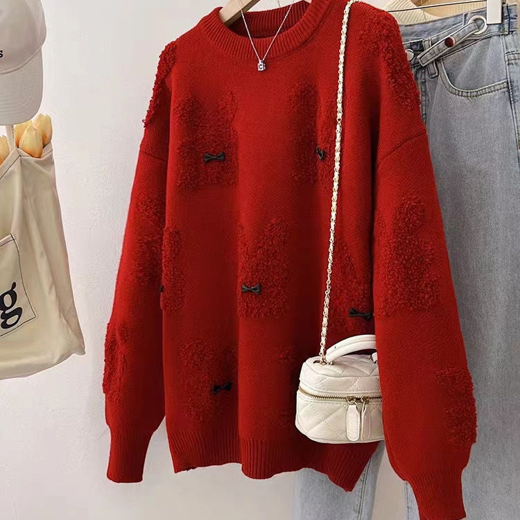 Damen kuscheliger Pullover mit verspielten Tierapplikationen Drune