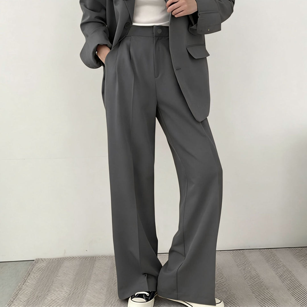 Damen elegantes Blazer-Set mit weitem Schnitt Drune