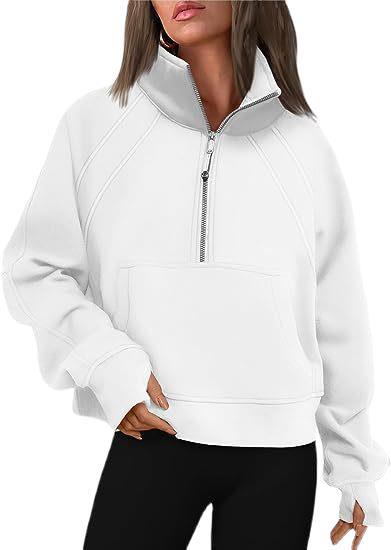 Damen Sportlicher Hoodie mit hohem Kragen Drune