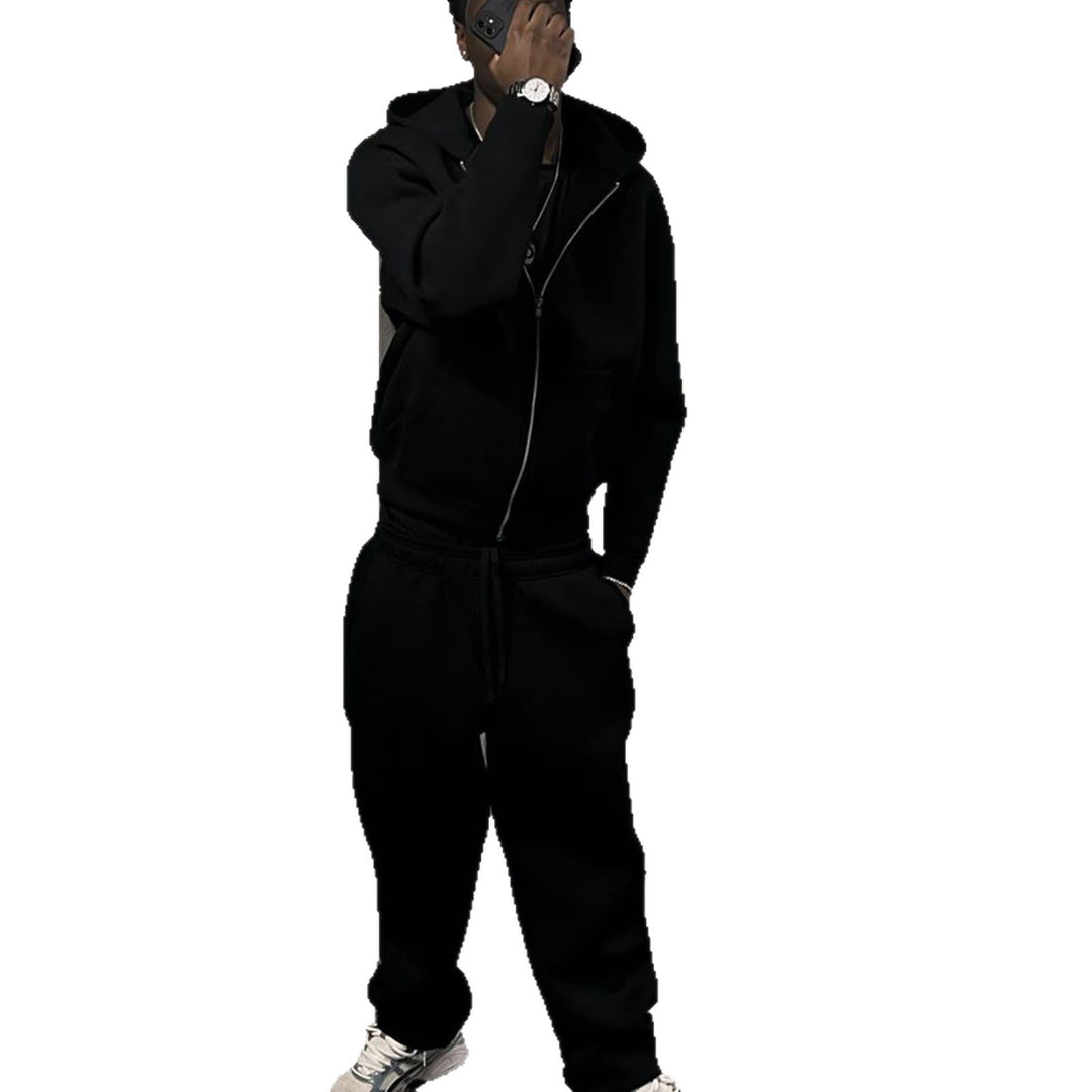 Herren nan Oversize Zip-Hoodie und Relaxed Sweatpants Set Drune