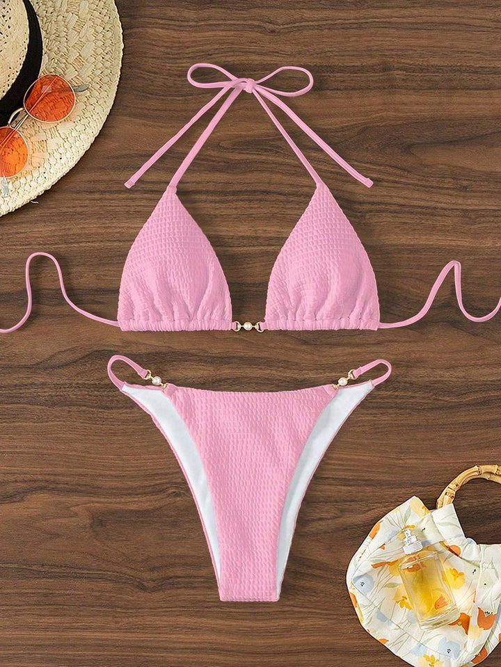 Damen Triangel-Bikini mit modischen Schnürdetails und eleganten Akzenten Drune