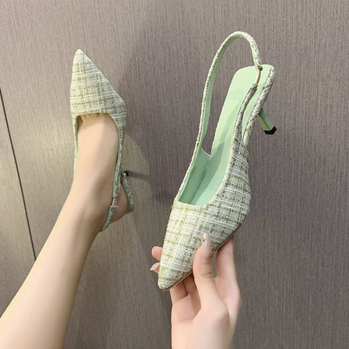 Damen Slingback-Pumps mit elegantem Stoffmix und modischem Absatz Drune
