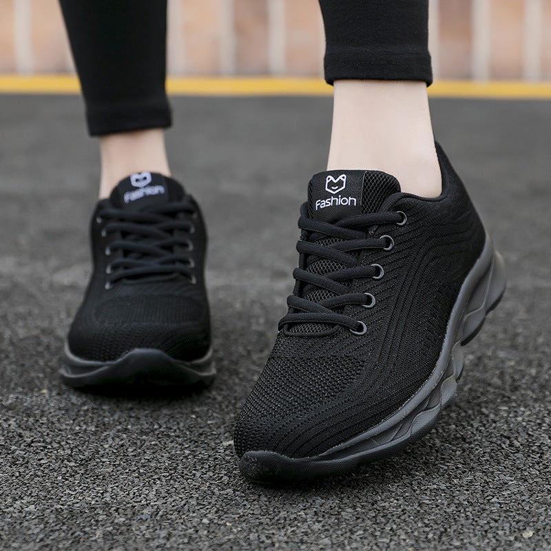 Damen nan ultraleichter Komfort-Gehsneaker für Alltag und Freizeit mit nahtlosem Strickobermaterial, reaktionsfreudiger Luftkissen-Zwischensohle und gepolstertem Fersenkragen Drune