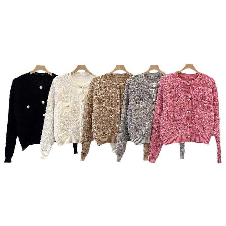 Damen trendige Strickjacke mit dekorativen Knöpfen und lässigem Schnitt Drune