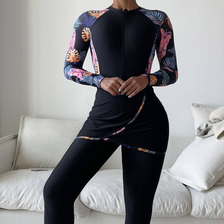 Damen Sportlicher Schwimmanzug mit UV-Schutz und femininem Wickeldesign Drune