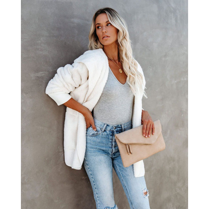 Damen Kuschelige Kapuzenjacke aus weichem Material Drune