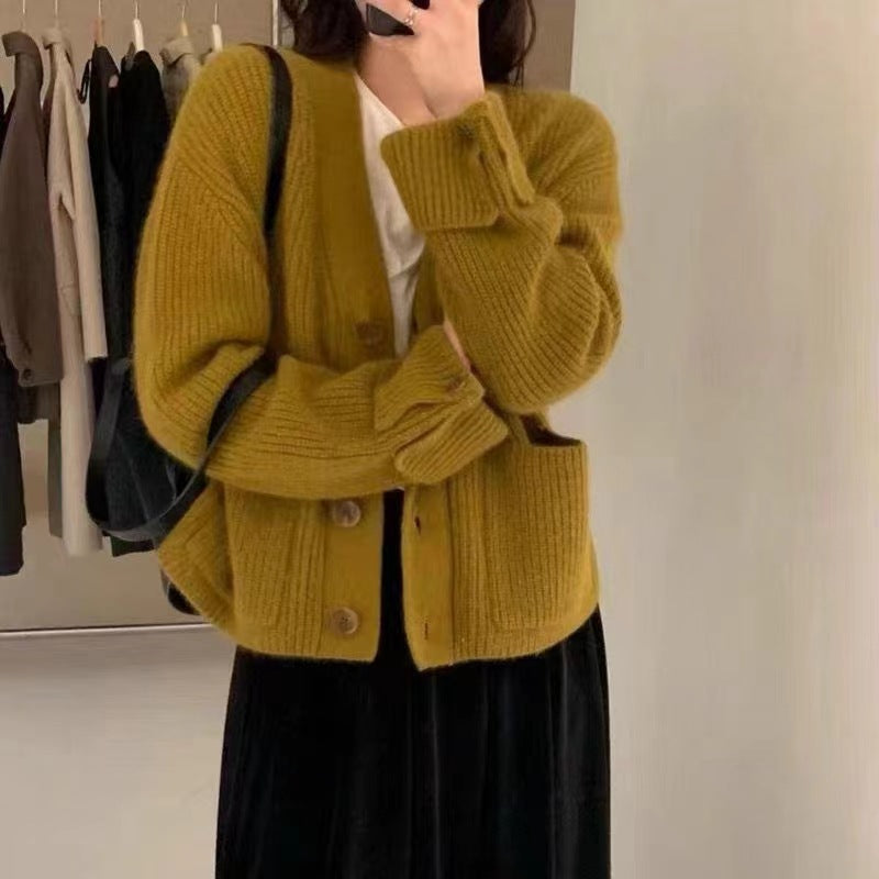 Damen Grobstrickcardigan mit Taschen Drune