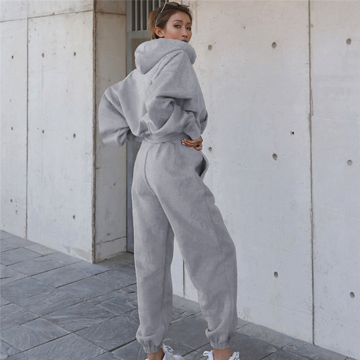 Damen Modischer Hoodie-Jumpsuit mit lässigem Schnitt und praktischen Taschen Drune
