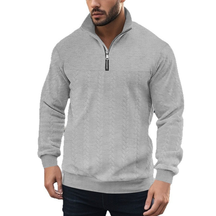 Herren Pullover mit strukturierter Optik und hohem Kragen Drune