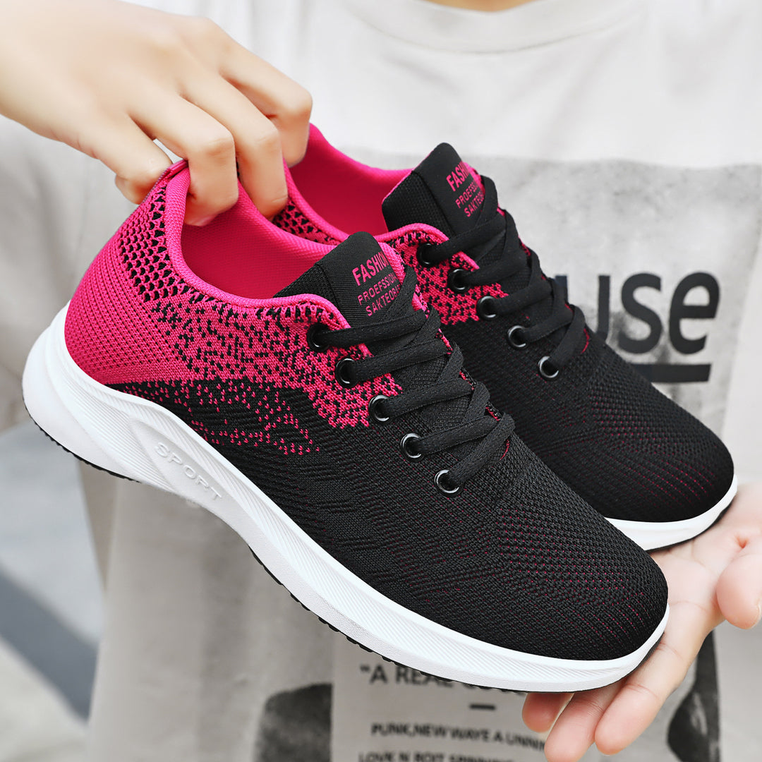 Damen nan nahtloser Strick-Fitnesssneaker mit ergonomischem Fersenhalt, flexibler Zehenkappe und reaktiver EVA-Dämpfung Drune