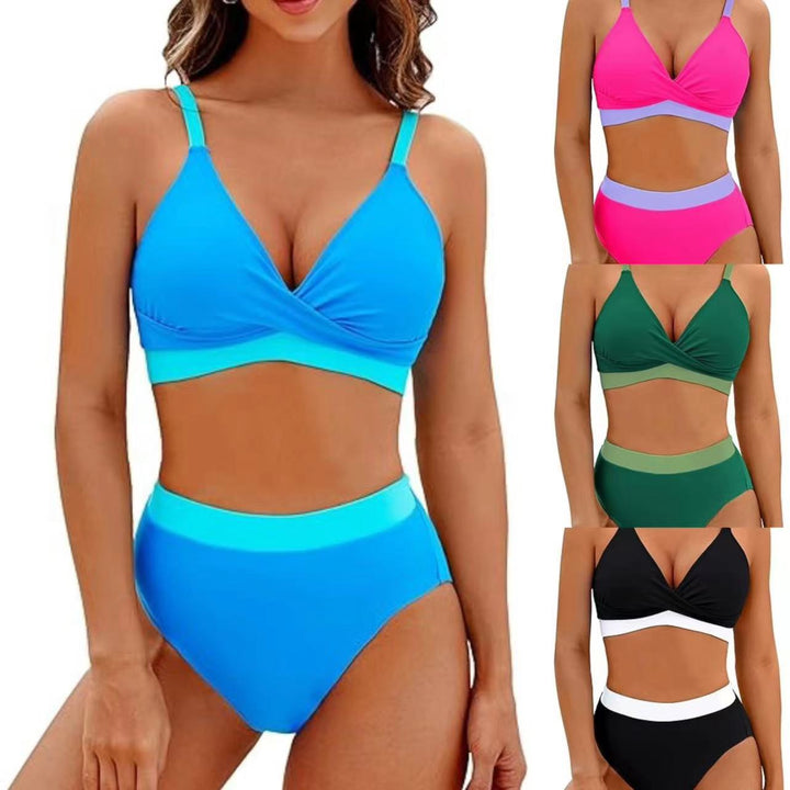 Damen Sportlicher hochtaillierter Bikini Drune