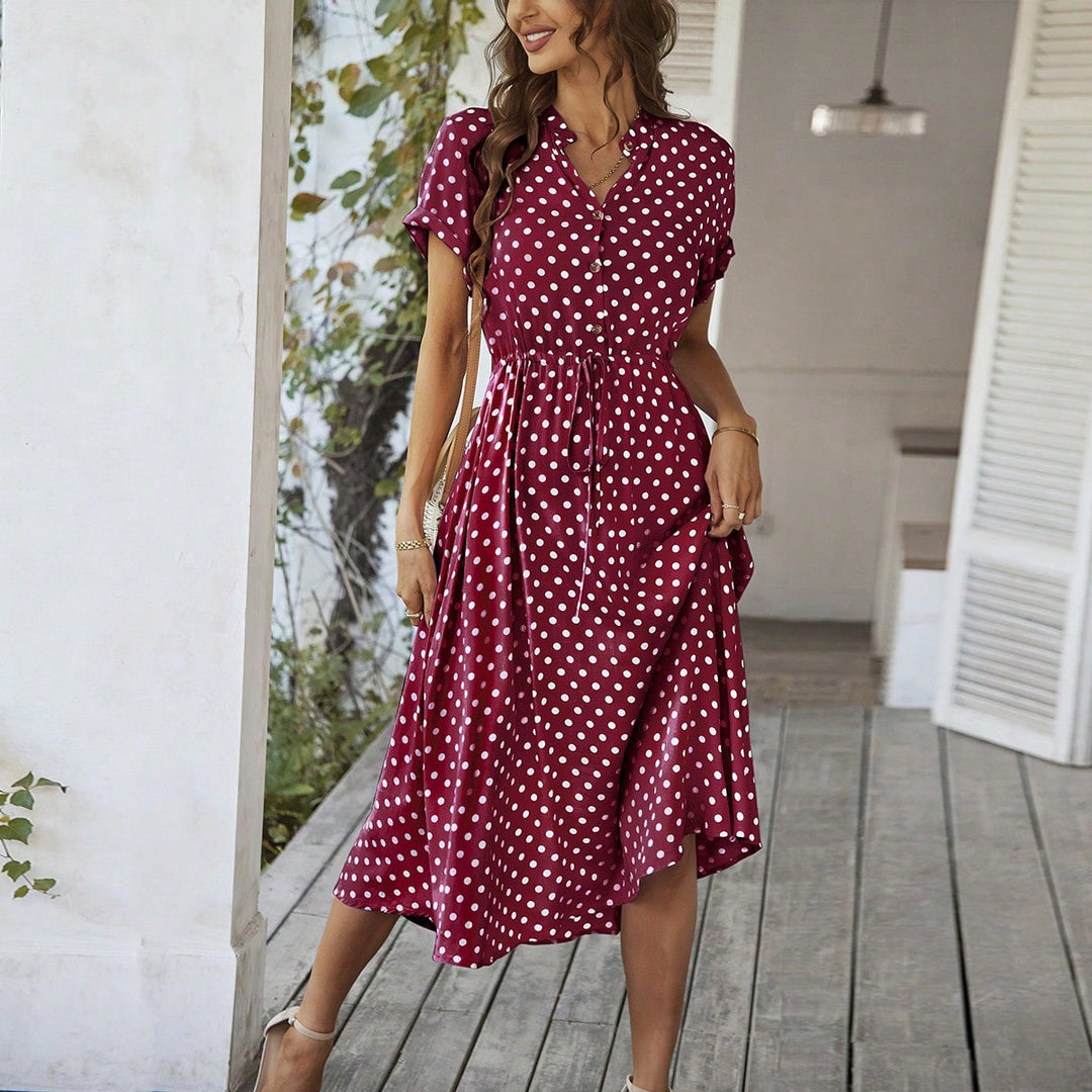 Damen Midikleid mit Punkten Drune