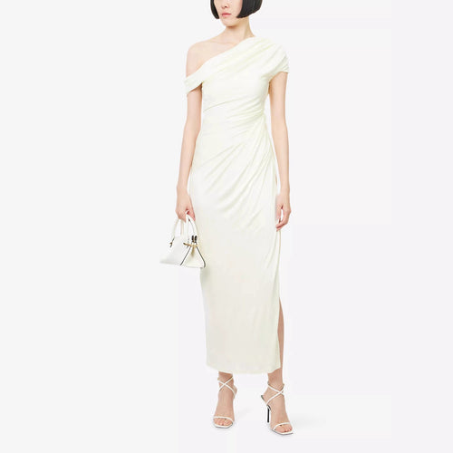 Damen Wickelkleid mit asymmetrischem Oberteil und eleganten Drapierungen Drune