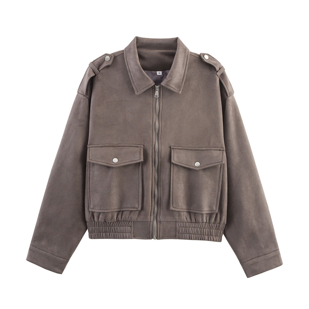 Damen modische Übergangsjacke im lässigen Stil mit praktischen Taschen Drune