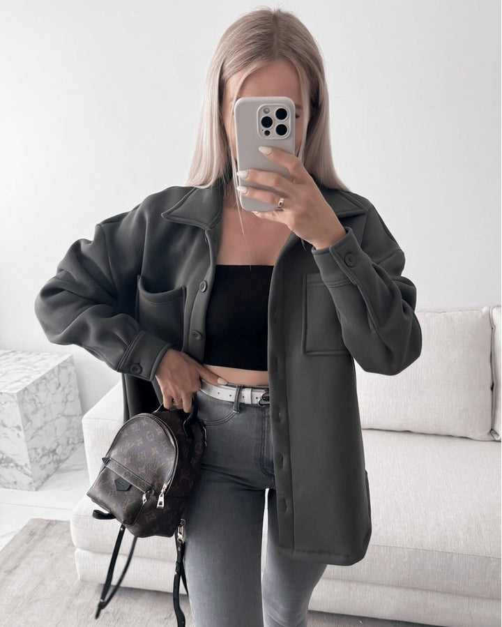 Damen Lässige Overshirtjacke mit praktischen Taschen Drune