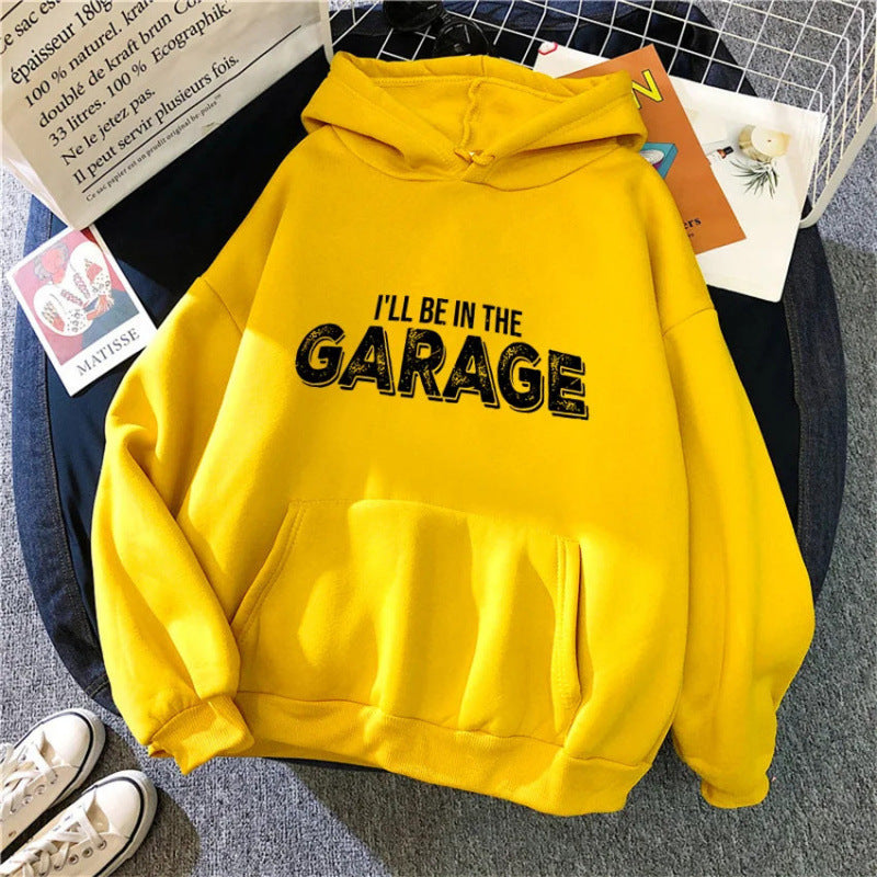 Damen Kapuzenpullover mit kreativem Garagen-Motiv Drune