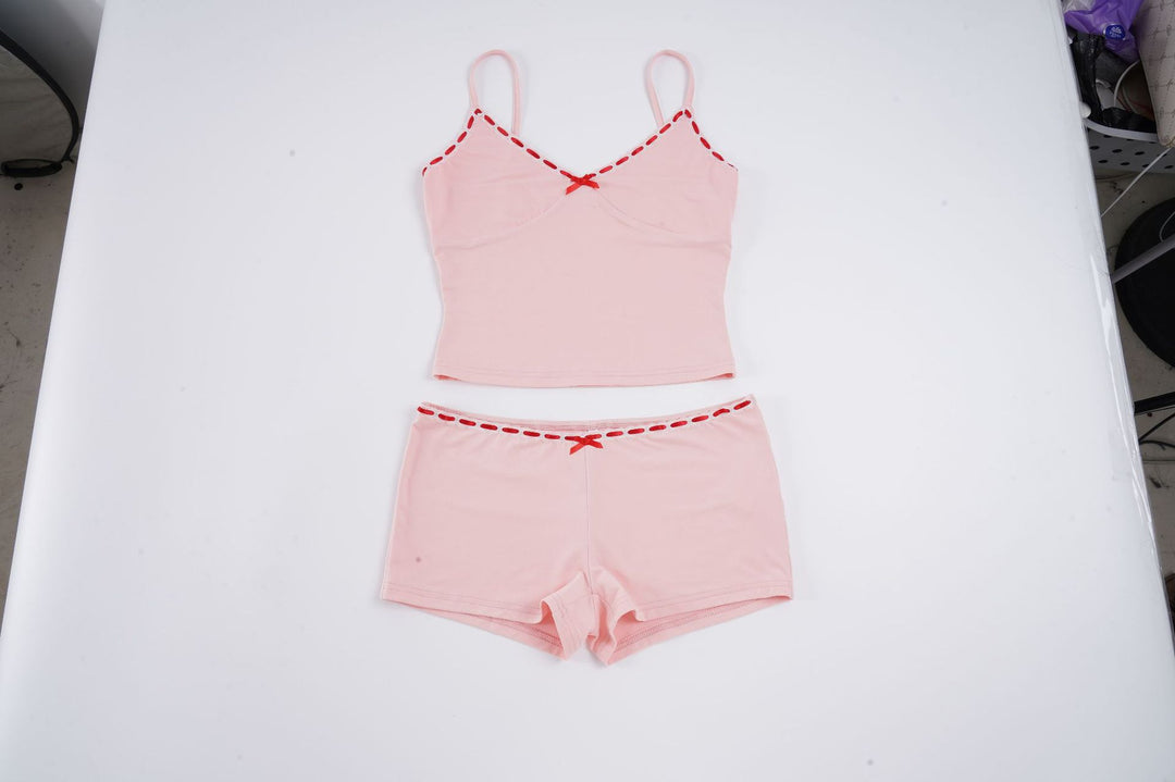 Damen Schlaf-Set mit Spaghetti-Trägern und zartem Design Drune