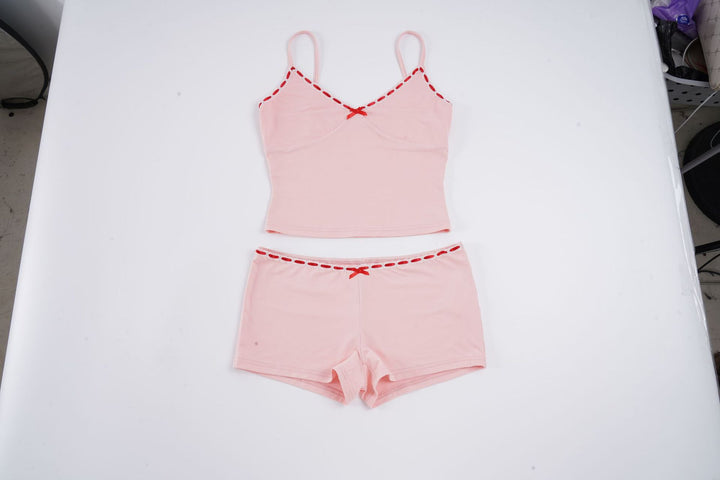 Damen Schlaf-Set mit Spaghetti-Trägern und zartem Design Drune