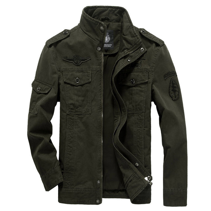 Herren nan Canvas-Pilotjacke mit Schulterpatten, aufgesetzten Klappentaschen und verstärkter Frontpartie Drune