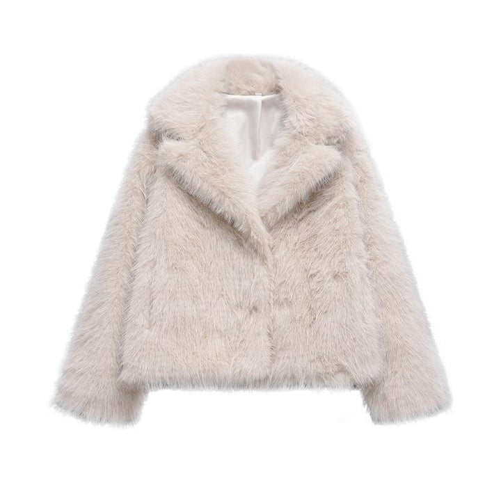 Damen modischer Fellblazer Drune
