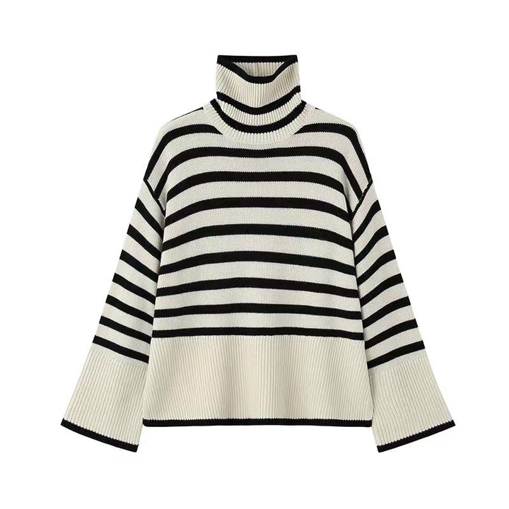 Damen Strickpullover mit Rollkragen und breiten Ärmeln Drune