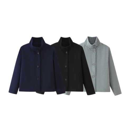 Damen modische Steppjacke mit hohem Kragen und praktischen Taschen Drune