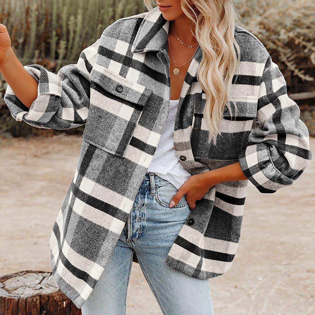 Damen Flanelljacke mit Karomuster Drune