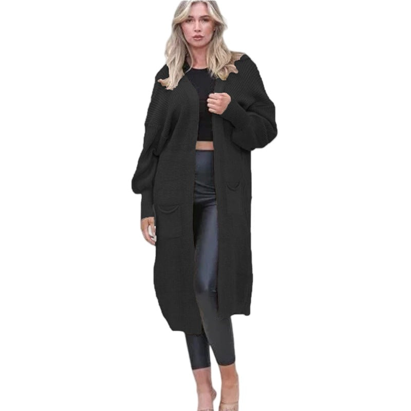 Damen Grobstrick-Cardigan mit offenen Taschen und lässigem Design Drune