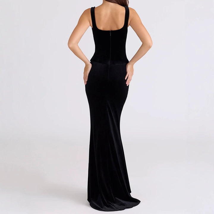 Damen Figurumspielendes Maxikleid mit elegantem Schnitt Drune
