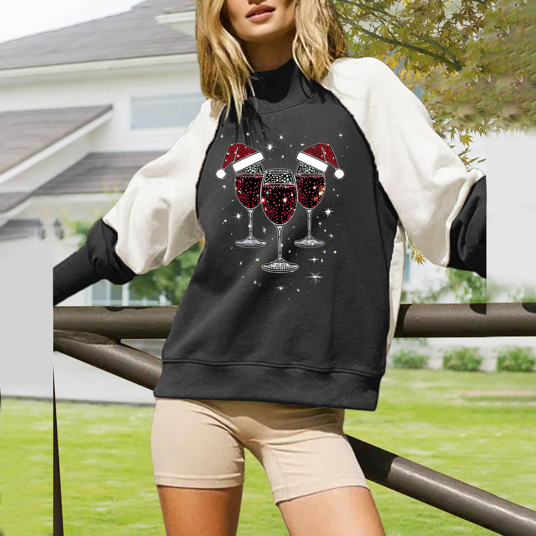 Damen Sweatshirt mit festlichem Glitzermotiv Drune