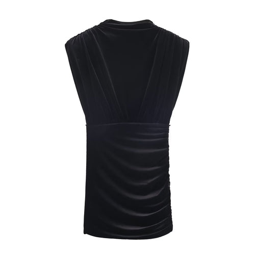 Damen elegantes Top mit Wickeldesign und luxuriöser Drapierung Drune